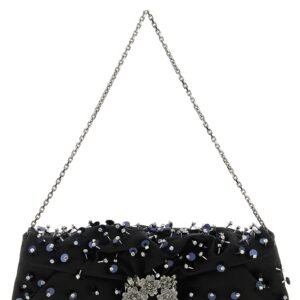 Black Viscose Clutch Bag