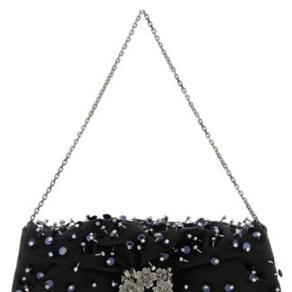 Black Viscose Clutch Bag