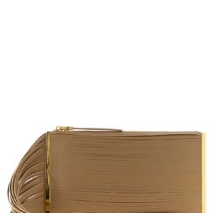 Beige Leather Clutch Bag
