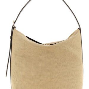 Beige Cotton Shoulder Bag