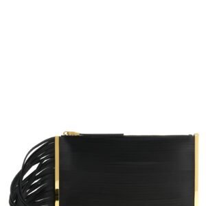 Black Leather Clutch Bag