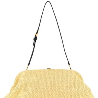 Beige Viscose Clutch Bag