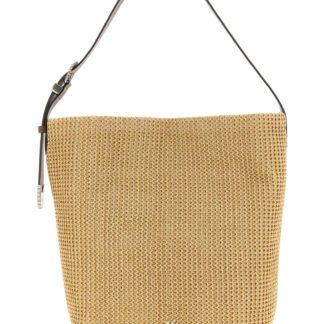 Beige Cowhide Shoulder Bag