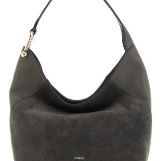 Gray Calfskin Shoulder Bag