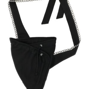 Black Cotton Crossbody Bag
