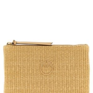 Beige Polypropylene Clutch Bag