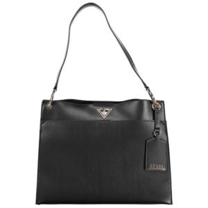 Black Polyurethane Women Handbag