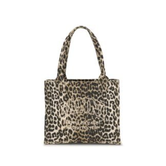 Brown Cotton Shoulder Bag