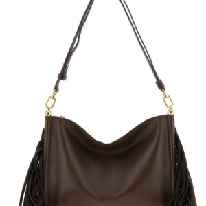 Brown Lamb Leather Shoulder Bag