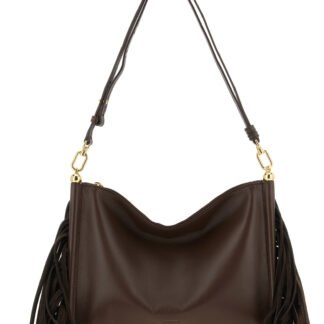 Brown Lamb Leather Shoulder Bag