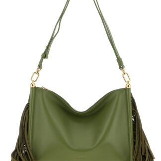 Bicolor Lamb Leather Shoulder Bag