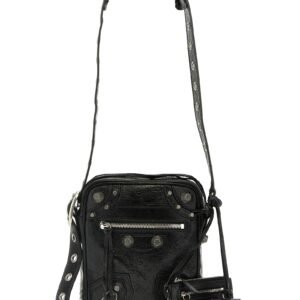 Black Lamb Leather Crossbody Bag