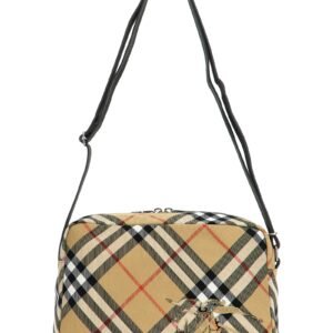 Beige Polyester Crossbody Bag