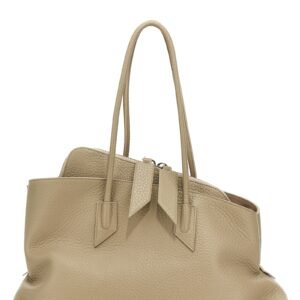 Beige Calfskin Shoulder Bag