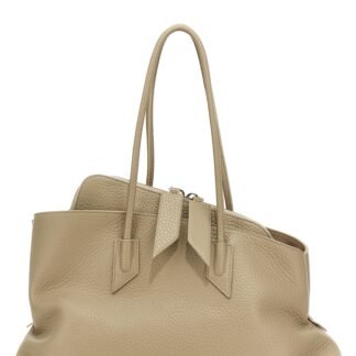 Beige Calfskin Shoulder Bag