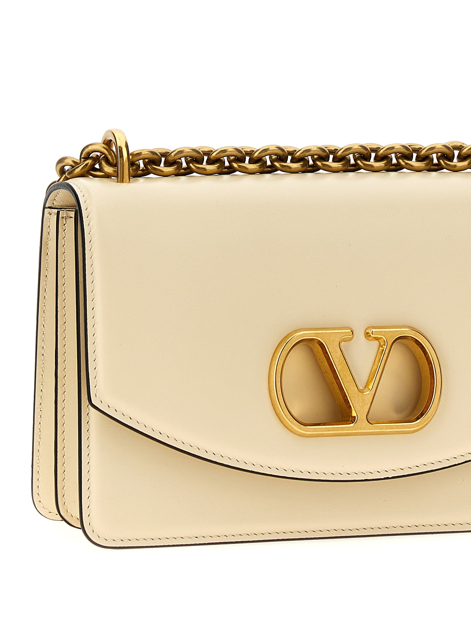White Calfskin Shoulder Bag - Image 3