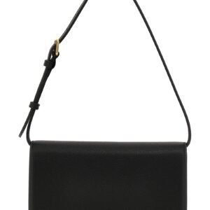 Black Calfskin Shoulder Bag