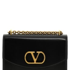 Black Calfskin Shoulder Bag