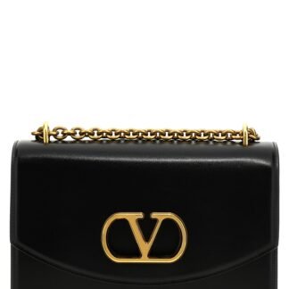 Black Calfskin Shoulder Bag