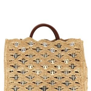Beige Raffia Handbag