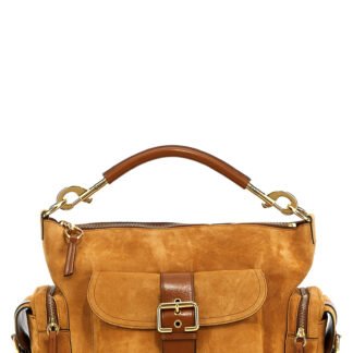 Brown Calfskin Shoulder Bag