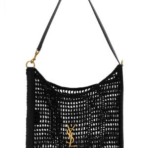 Black Raffia Shoulder Bag