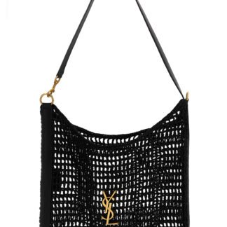 Black Raffia Shoulder Bag