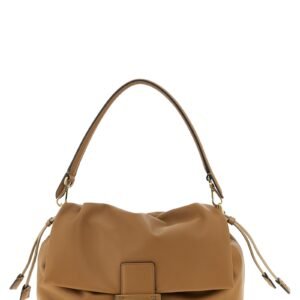 Beige Lamb Leather Shoulder Bag