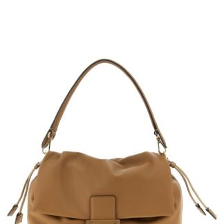 Beige Lamb Leather Shoulder Bag