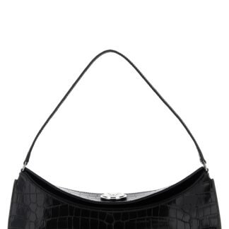 Black Calfskin Shoulder Bag