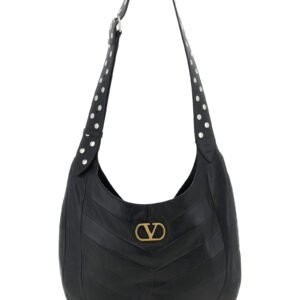 Black Lamb Leather Shoulder Bag