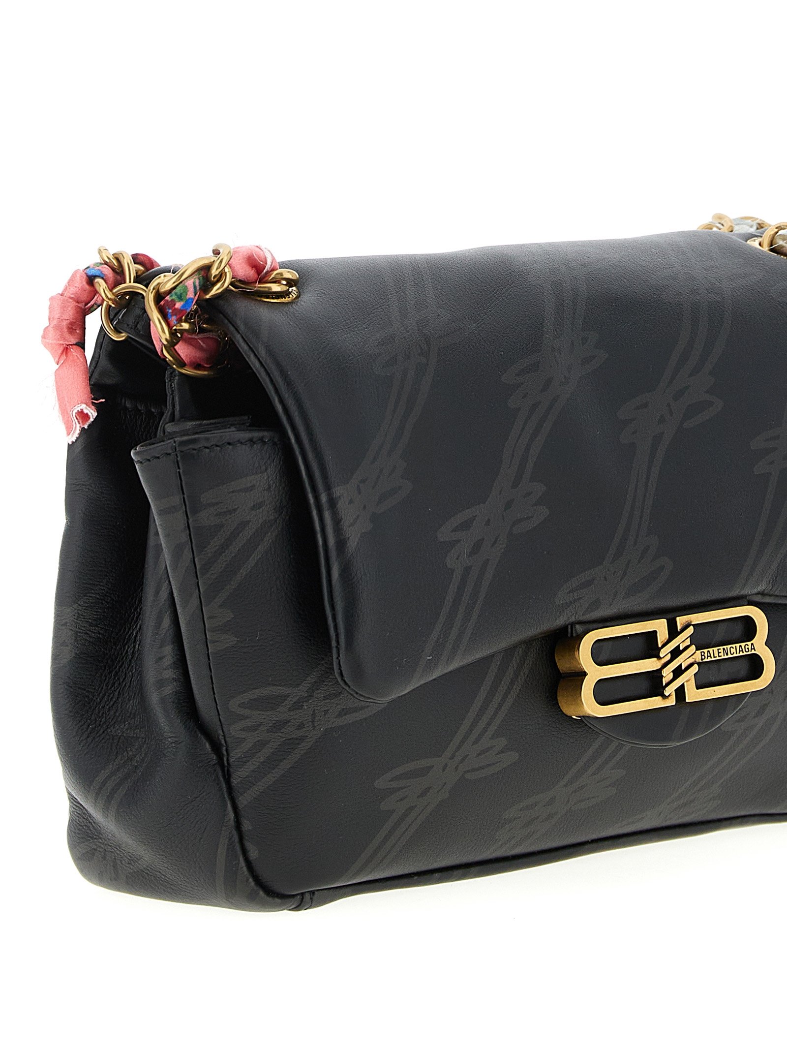 Black Leather Shoulder Bag - Image 3
