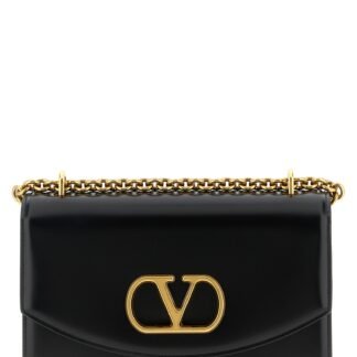 Black Calfskin Shoulder Bag
