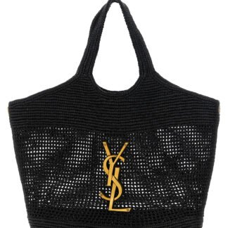 Black Raffia Tote Bag
