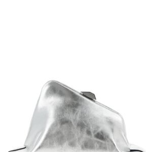 Silver Calfskin Clutch Bag