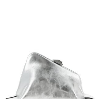 Silver Calfskin Clutch Bag