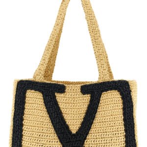 Beige Viscose Tote Bag