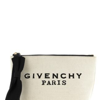 Beige Cotton Clutch Bag