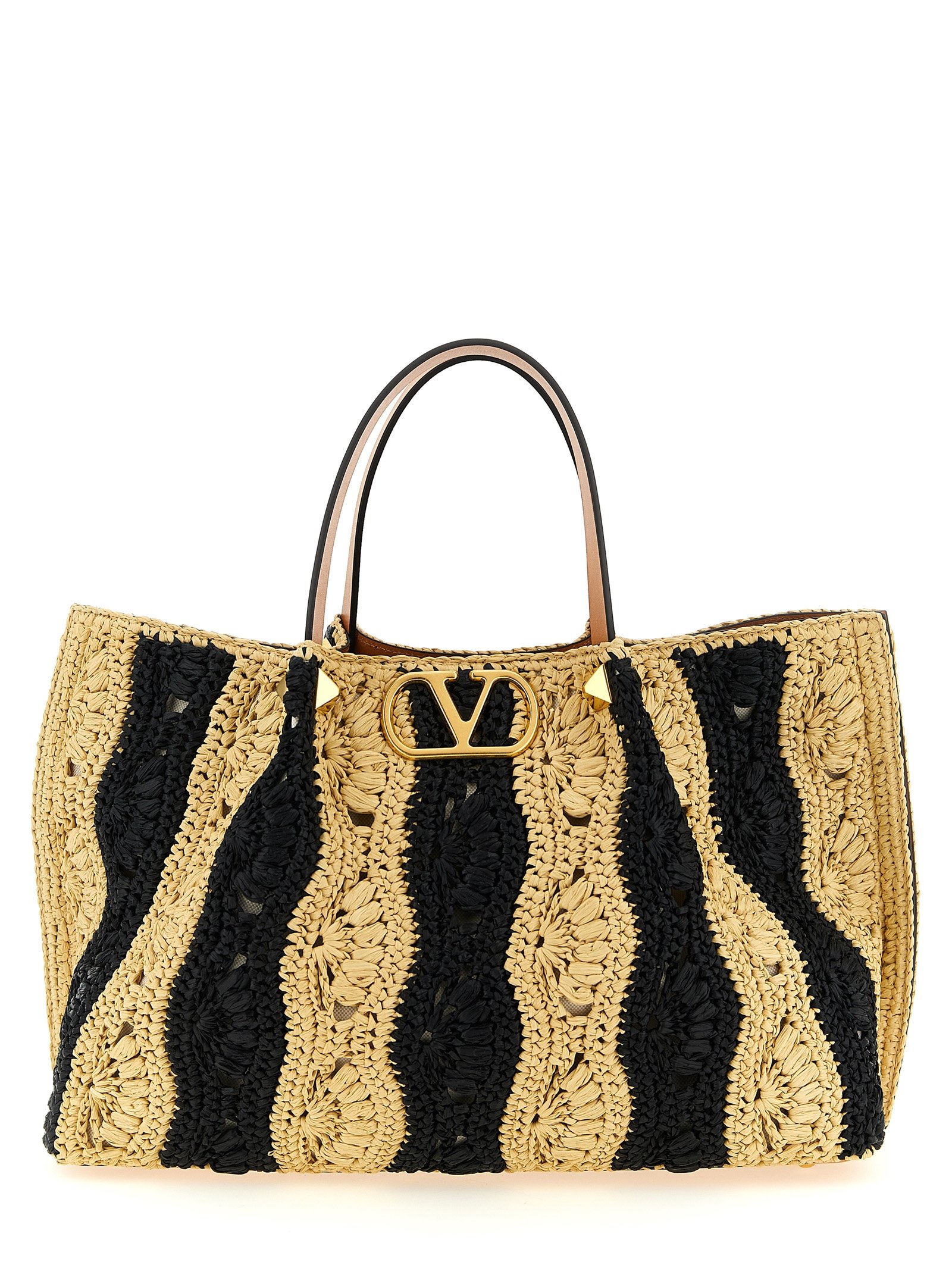 Beige Viscose Handbag
