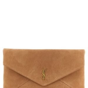 Brown Lamb Leather Clutch Bag