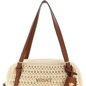 Beige Cotton Shoulder Bag