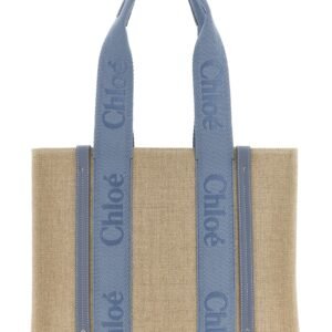 Blue Linen Tote Bag