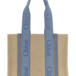 Blue Linen Tote Bag