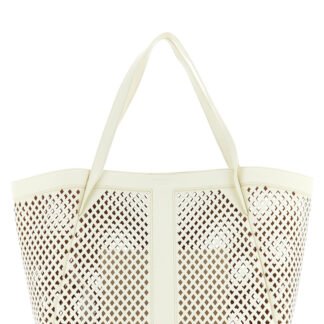 White Leather Tote Bag