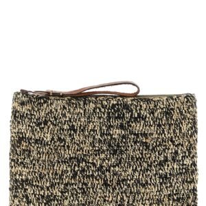 Bicolor Raffia Clutch Bag