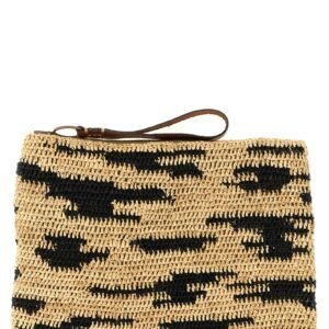 Multicolor Raffia Clutch Bag