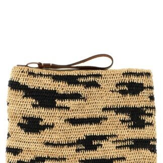 Multicolor Raffia Clutch Bag