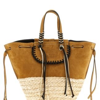 Beige Leather Tote Bag