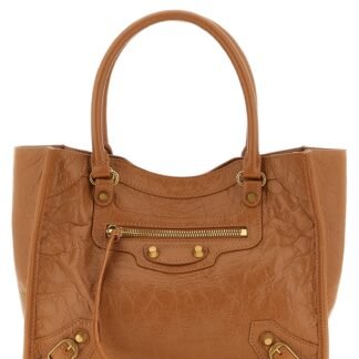 Brown Lamb Leather Tote Bag