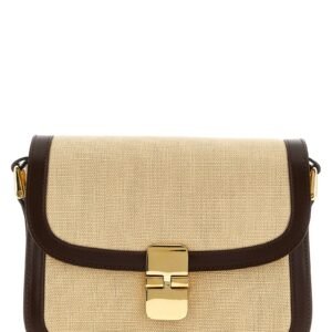 Beige Cotton Crossbody Bag